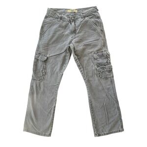 Y2K Wrangler Cargo Relaxed Washtore Grey Pants 30x30 Gorpcore Utility Dadcore